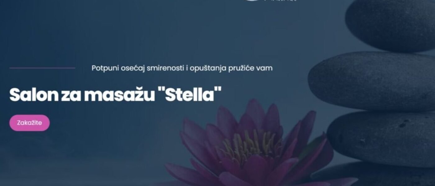 Početna stranica sajta mog prvog klijenta, salona za masažu "Stella".
