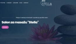 Početna stranica sajta mog prvog klijenta, salona za masažu "Stella".